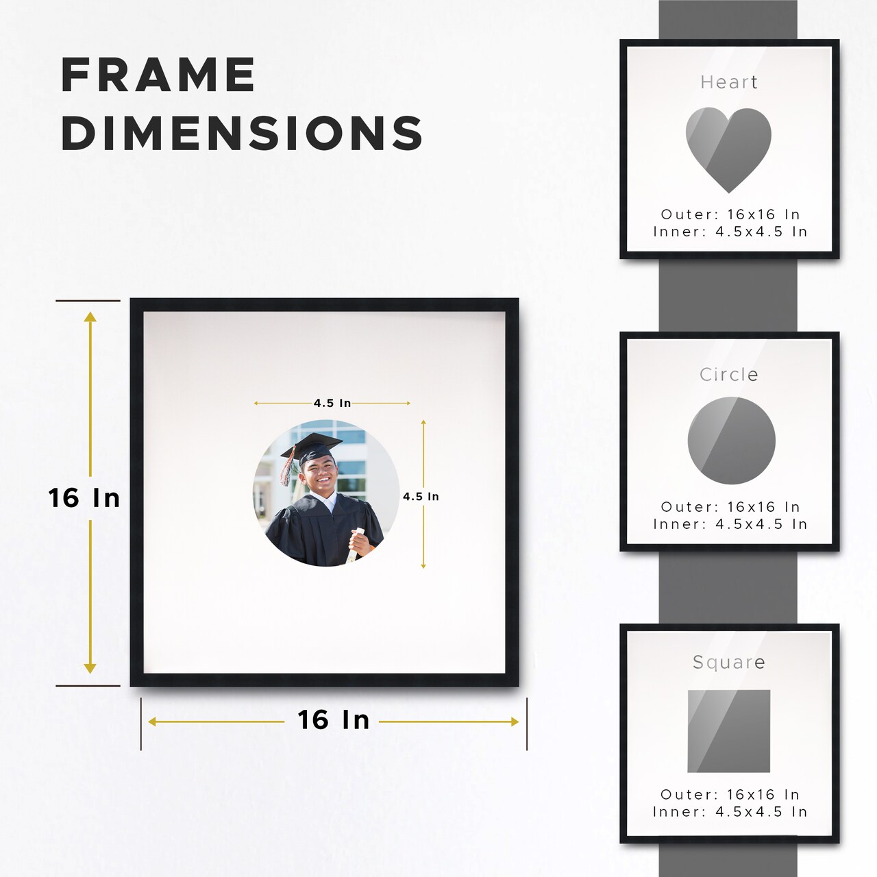 Autograph White Wood Frame with Circle White Mat - Perfect for Event Signatures, Full-Color Pen Set Included - 3 Sizes Available